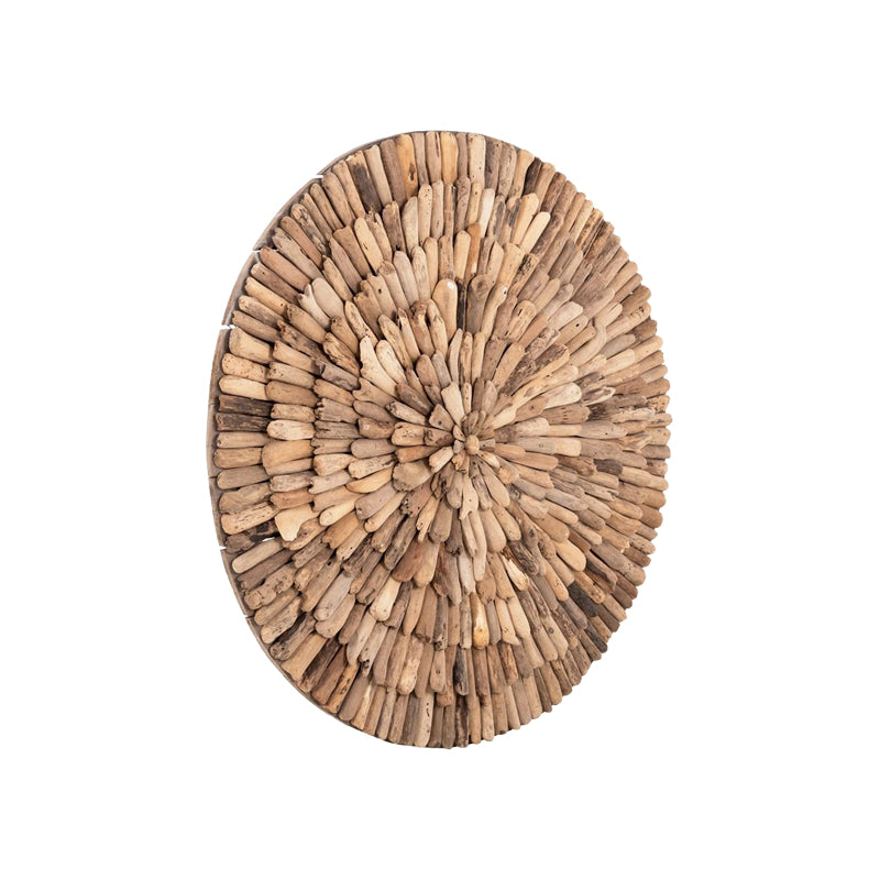 Decoratiune de perete din lemn Wargrene Boho, Natural, 60x60x6 cm, imagine suplimentara