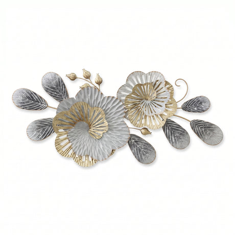 Decoratiune de perete din metal Barney, Auriu, 85x39x5 cm