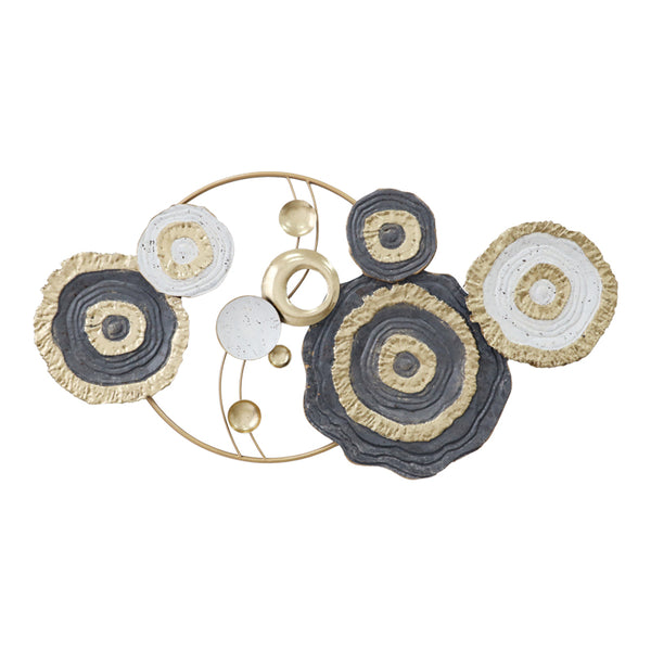 Decoratiune de perete din metal Cirsus, Auriu, 91x49 cm