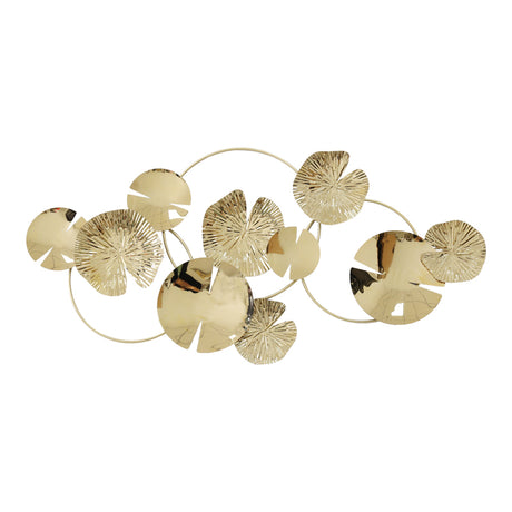 Decoratiune de perete din metal Lacy metal, Auriu, 118x57x5 cm
