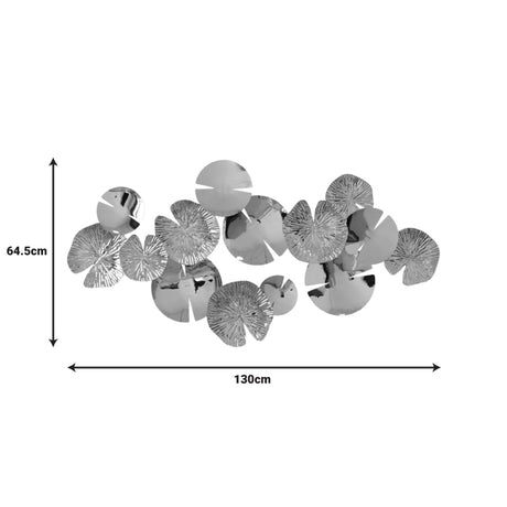 Decoratiune de perete din metal Lily, Auriu, 130x64x6 cm