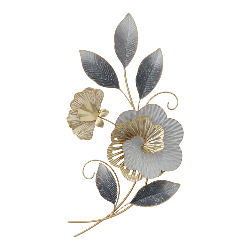Decoratiune de perete din metal Lux metal, Auriu, 49x92x7 cm