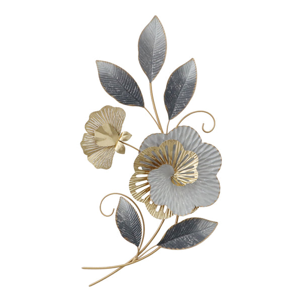 Decoratiune de perete din metal Lux metal, Auriu, 49x92x7 cm