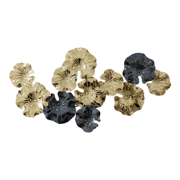 Decoratiune de perete din metal Merinda, Auriu, 88x47x5 cm