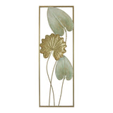 Decoratiune de perete din metal Tropana, Auriu, 31x90 cm