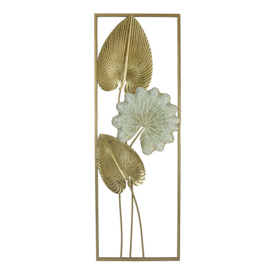 Decoratiune de perete din metal Tropana Auriu 31x90 cm
