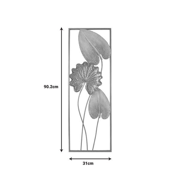 Decoratiune de perete din metal Tropana, Auriu, 31x90 cm