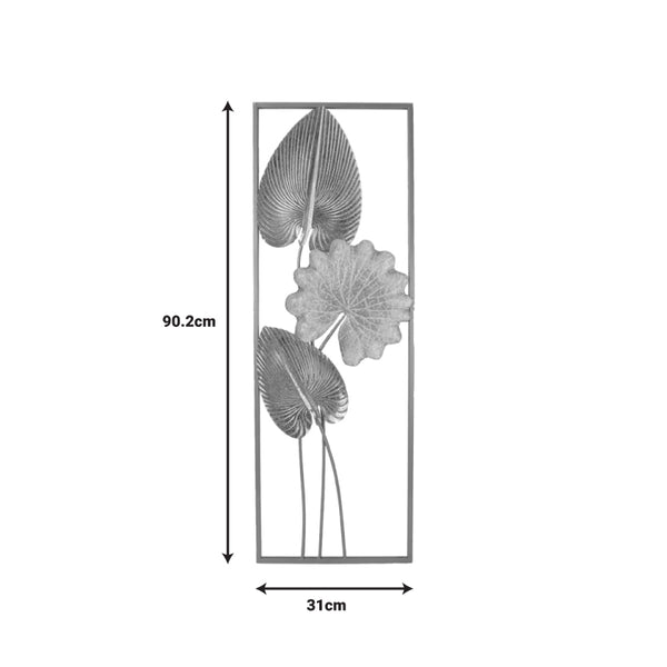 Decoratiune de perete din metal Tropana, Auriu, 31x90 cm