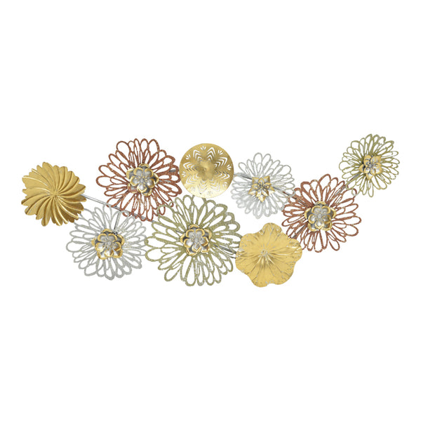 Decoratiune de perete din metal Tutsi, Multicolor, 102x43 cm