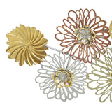 Decoratiune de perete din metal Tutsi, Multicolor, 102x43 cm