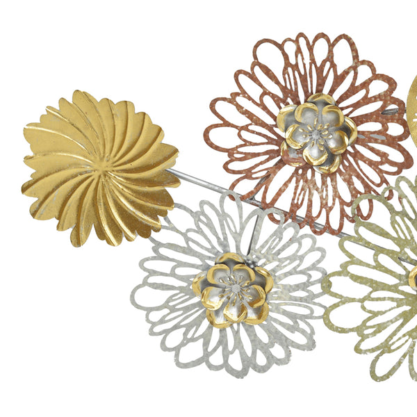 Decoratiune de perete din metal Tutsi, Multicolor, 102x43 cm