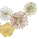 Decoratiune de perete din metal Tutsi, Multicolor, 102x43 cm