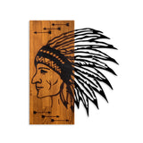 Decoratiune de perete lemn Apachi, Nuc, 50x58x3 cm