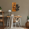 Decoratiune de perete lemn Coffee First, Nuc, 50x58x3 cm