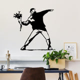 Decoratiune de perete Metal Banksy Metal 01, Negru, 69x70 cm