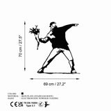 Decoratiune de perete Metal Banksy Metal 01, Negru, 69x70 cm