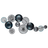 Decoratiune de perete Bronte, Metal, 42x8x90 cm - Albastru-Negru