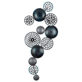 Decoratiune de perete Bronte, Metal, 42x8x90 cm - Albastru-Negru