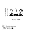 Decoratiune de perete Metal Cat 5, Negru, 60x33 cm