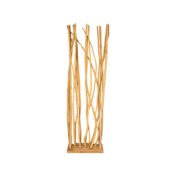 Decoratiune de podea din lemn teak-suar Barbin, Natur, 60x25x200 cm