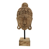 Accesoriu Decorativ Decoratiune masa Buddha Mask din lemn mango Natural si fier 20x18x48 cm