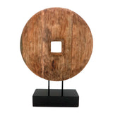 Decoratiune masa Cart lemn de mango Natural si fier, 40x9x54 cm