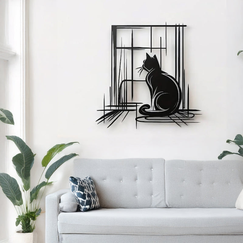 Decorațiune metal Wall deco Caten negru metal, 50x50 cm