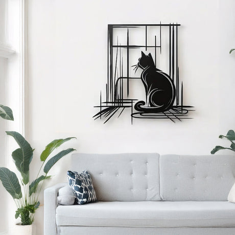 Decorațiune metal Wall deco Caten negru metal, 50x50 cm