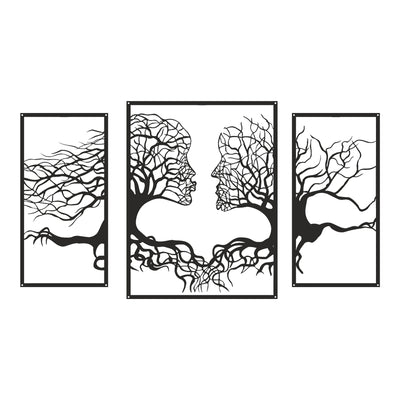 Decorațiune metal Wall deco Connecto set 3 piese negru metal