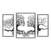 Decorațiune metal Wall deco Connecto set 3 piese negru metal