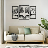 Decorațiune metal Wall deco Connecto set 3 piese negru metal, 38x50 cm