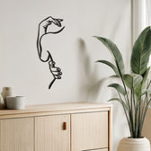 Decorațiune metal Wall deco Femalo negru metal, 20x50 cm, imagine suplimentara