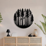 Decorațiune metal Wall deco Foren negru metal, Ø50x1 cm