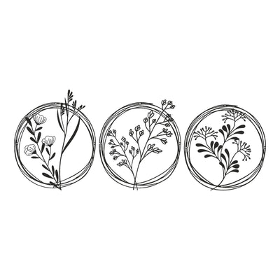 Decorațiune metal Wall deco Fremio set 3 piese negru metal Ø80x0.15cm