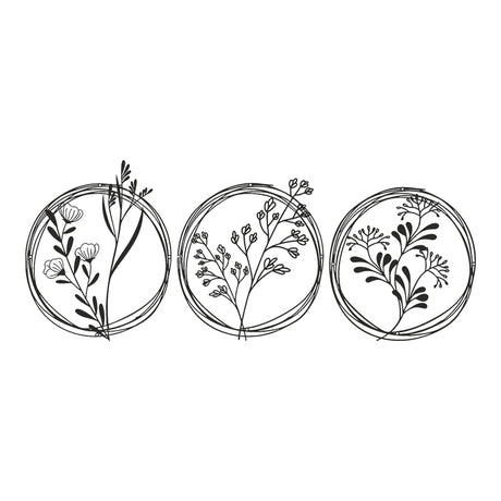 Decorațiune metal Wall deco Fremio set 3 piese negru metal, Ø80x1 cm
