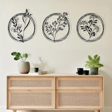 Decorațiune metal Wall deco Fremio set 3 piese negru metal, Ø80x1 cm