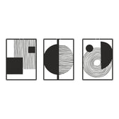 Decorațiune metal Wall deco Harimia set 3 piese negru metal 37x0.15x50cm