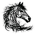 Decorațiune metal Wall deco Horsy negru metal 60x0.15x60cm