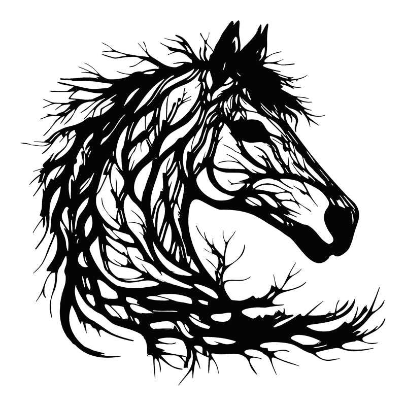 Decorațiune metal Wall deco Horsy negru metal, 60x60 cm