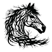 Decorațiune metal Wall deco Horsy negru metal 60x0.15x60cm