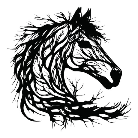 Decorațiune metal Wall deco Horsy negru metal, 60x60 cm