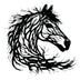 Decorațiune metal Wall deco Horsy negru metal 60x0.15x60cm