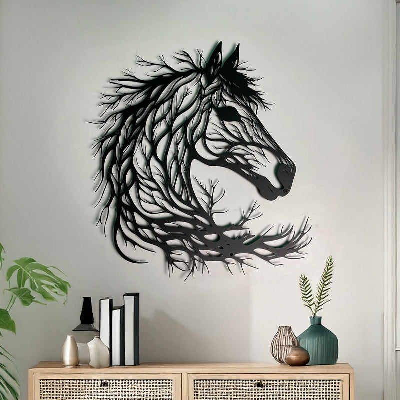 Decorațiune metal Wall deco Horsy negru metal, 60x60 cm