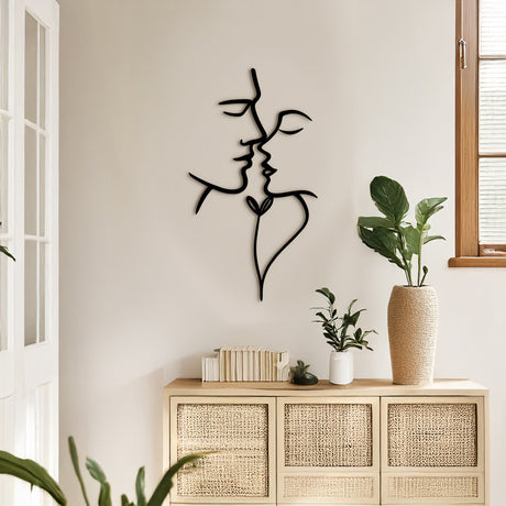 Decorațiune metal Wall deco Lovia negru metal, 28x50 cm