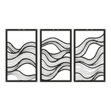 Decorațiune metal Wall deco Ocena set 3 piese negru metal, 30x50 cm