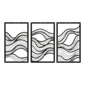 Decorațiune metal Wall deco Ocena set 3 piese negru metal 30x0.15x50cm