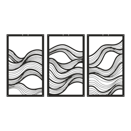 Decorațiune metal Wall deco Ocena set 3 piese negru metal, 30x50 cm
