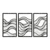Decorațiune metal Wall deco Ocena set 3 piese negru metal 30x0.15x50cm