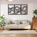 Decorațiune metal Wall deco Ocena set 3 piese negru metal, 30x50 cm, imagine suplimentara