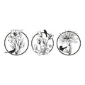 Decorațiune metal Wall deco Renka set 3 piese negru metal Ø30x0.15cm